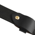 Elegantný dámsky kožený opasok čierny so zlatou prackou Peterson