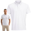 Biała, męska koszulka polo regular fit w rozmiarach od M do XL - Peterson