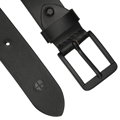 Skórzany, czarny pasek męski z klasyczną klamrą - Peterson