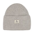 Sivá zimná dámska čiapka Beanie z angory a akrylu s logom