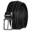 Pánsky čierny opasok z ekologickej kože s klasickou prackou