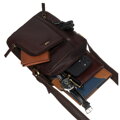 Hnedá kožená crossbody taška - Peterson