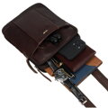 Hnedá pánska kožená crossbody taška - Peterson