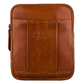 Mała torebka męska listonoszka brązowa ze skóry naturalnej saszetka na ramię - Peterson