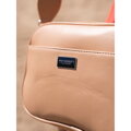 Béžová dámska crossbody kabelka z eko kože s dvoma popruhmi – Peterson