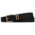 Dámsky úzky opasok z ekologickej kože v čiernej farbe