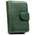 Zielony portfel damski ze skóry ekologicznej z tłoczonym wzorem skóry krokodyla - 4U Cavaldi