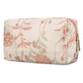 Ružová dámska kozmetická taštička z polyesteru s kvetinovým vzorom