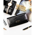 Veľká dámska čierna peňaženka na patent s RFID ochranou