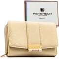 Béžová dámska peňaženka z ekologickej kože s jemnou štruktúrou a zapínaním na patent