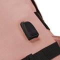 Priestranný cestovný kabínový ruksak s USB portom v ružovej farbe - Peterson