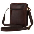 Pánska hnedá kožená crossbody taška Peterson + kožené puzdro na kľúče