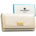 Portfel damski w kolorze ecru zamykany na zatrzask, mieszczący dowód rejestracyjny - Peterson