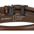 Pánsky kožený opasok hnedý s automatickou prackou - Peterson