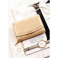 Dámska béžová horizontálna peňaženka z ekologickej kože s RFID ochranou