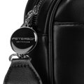 Czarna, klasyczna listonoszka damska crossbody z eko skóry dwa paski w komplecie Peterson
