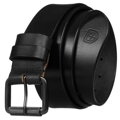 Pánsky čierny kožený opasok so striebornou prackou, šírka 4 cm - Peterson
