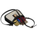 Béžová dámska kožená crossbody taška z prírodnej kože a canvas plátna – Peterson