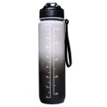 Bielo-čierna tritanová fľaša so slamkou a motivačnou stupnicou – 1000 ml