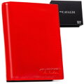 Skórzane, czerwone etui na dokumenty bez zapięcia zewnętrznego - 4U Cavaldi