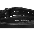 Pánsky čierny opasok z eko-kože so striebornou prackou - Peterson