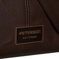 Dámska hnedá väčšia crossbody kabelka z ekokože - Peterson