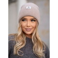 Béžová dámska čiapka Beanie z angory a akrylu v univerzálnej veľkosti