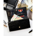 Veľká dámska čierna peňaženka na patent s RFID ochranou