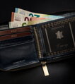 Kožená pánska peňaženka štvorcového tvaru so zipsom v retro štýle, RFID - Always Wild