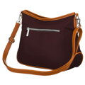 Miejska torebka damska z poliestru i skóry ekologicznej w bordowym kolorze, jednokomorowa - Peterson