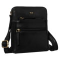 Čierna pánska kožená crossbody taška Peterson + puzdro na kľúče