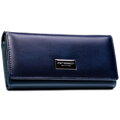Granatowy portfel damski ze skóry naturalnej i ekologicznej - Peterson