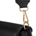 Čierna dámska crossbody kabelka zo syntetickej kože s praktickým púzdrom