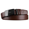 Pánsky kožený opasok v hnedej farbe s automatickou prackou