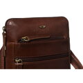 Hnedá pánska kožená crossbody taška Peterson + puzdro na kľúče