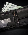 Pánska horizontálna peňaženka na zips, prírodná koža, RFID Stop - Rovicky