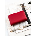 Dámska červená peňaženka z ekologickej kože v horizontálnom prevedení