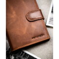 Pánska kožená peňaženka v hnedej farbe s patentom a RFID