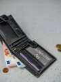 Kožená pánska peňaženka so zapínaním na cvok a priehradkou na zips - Always Wild