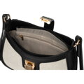 Béžová dámska kožená crossbody taška z prírodnej kože a canvas plátna – Peterson