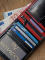 Rovicky dvojfarebná vertikálna skladacia kožená peňaženka