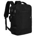 Čierny cestovný ruksak s USB portom a priehradkou na notebook 15,6