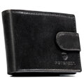 Čierna pánska kožená peňaženka s RFID ochranou a zapínaním na patent – Peterson