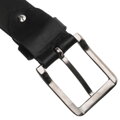 Pánsky kožený opasok s klasickou kovovou prackou – čierny