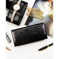 Veľká dámska čierna peňaženka na patent s RFID ochranou