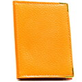 Pomarańczowe etui na karty wykonane ze skóry naturalnej