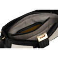Béžová dámska kožená crossbody taška z prírodnej kože a canvas plátna – Peterson