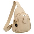 Módna a funkčná béžová dámska kapsička crossbody z eko kože