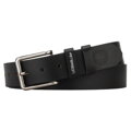 Pánsky čierny kožený opasok s klasickou prackou – Peterson