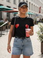 T-shirt damski PALIS czarny Dstreet RY2430